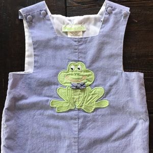 Toddler Boy Frog Overalls